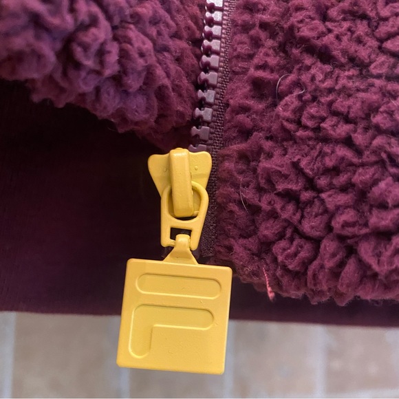 FILA Burgundy Sherpa Jacket (S) - Picture 6 of 7